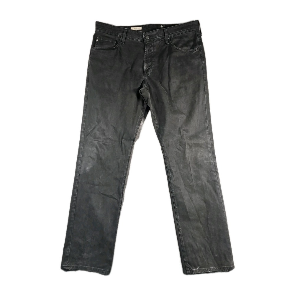 AG Adriano Goldschmied Men's 36x32‎ The Graduate Tailored Leg Black Sueded Jeans